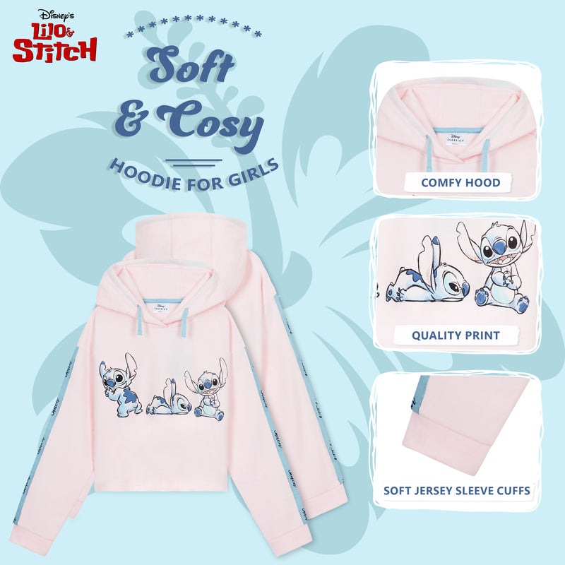 Disney Hoodie for Girls, Stitch  Sweatshirt, Fashion Top for Girls and Teens - Dusty Coral