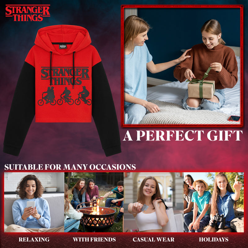 Stranger Things Cropped Hoodie for Girls - Get Trend