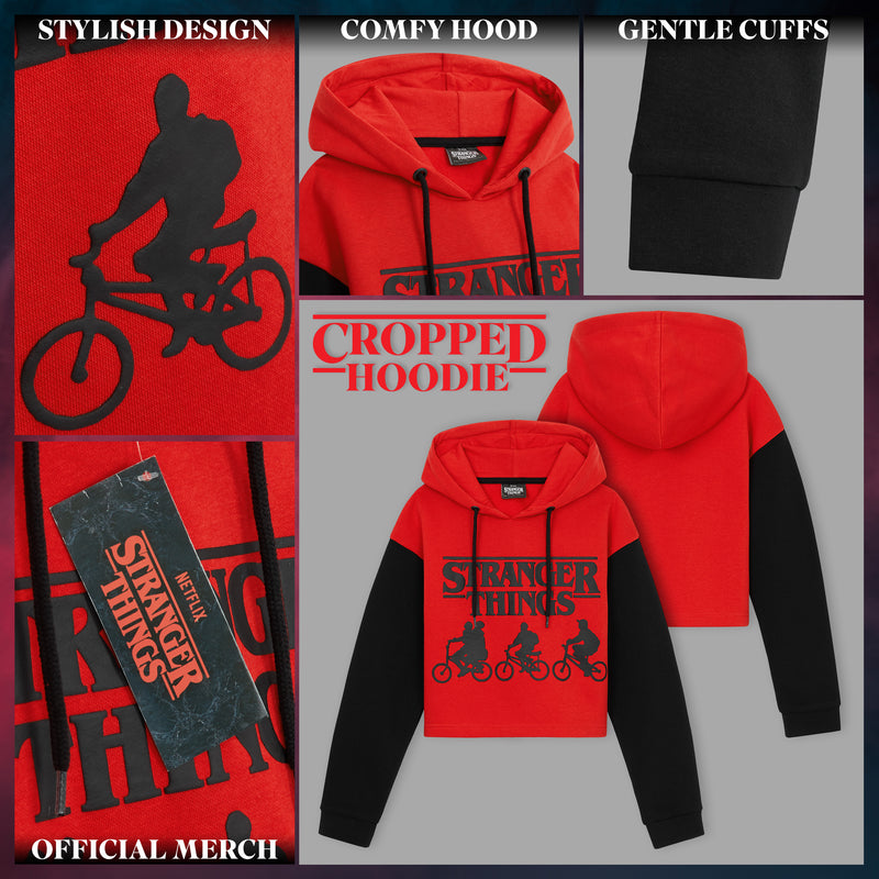 Stranger Things Cropped Hoodie for Girls - Get Trend