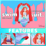 Disney Girls One Piece Swimsuit, Long Sleeve Swimming Costume - Girls Gifts - Get Trend