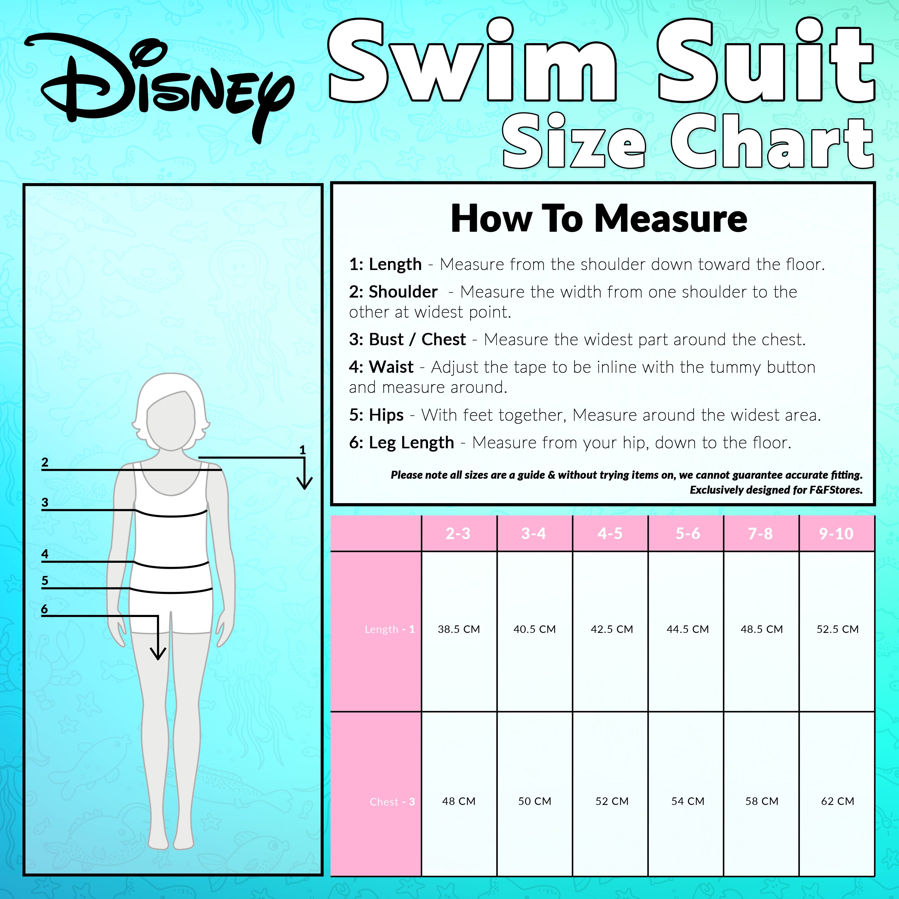 Disney Girls One Piece Swimsuit, Long Sleeve Swimming Costume - Girls Gifts - Get Trend