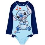 Disney Stitch Girls Swimming Costume Summer Long Sleeve Teenagers Swimwear - Get Trend