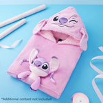 Disney Stitch Fleece Hoodie Blanket with Plush Toy for Kids - Pink Angel - Get Trend