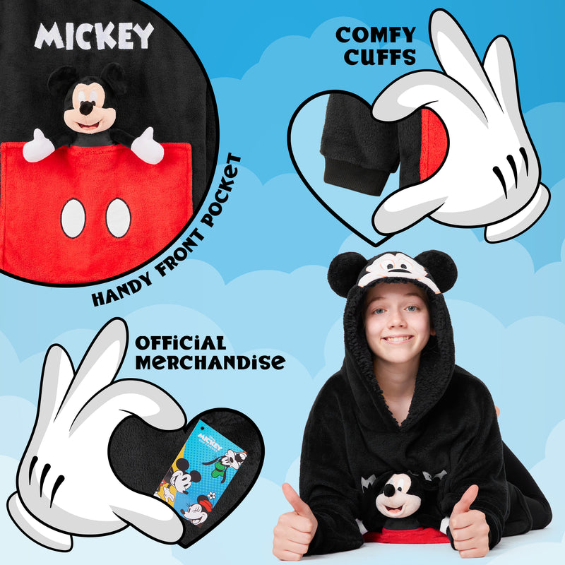 Disney Fleece Hoodie Blanket with Plush Toy for Kids - Mickey Mouse