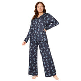 Disney Stitch Womens Pyjamas Set Nightwear Button Front Long PJs Lounge Set