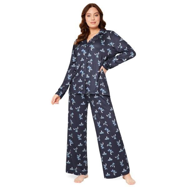Disney Stitch Womens Pyjamas Set Nightwear  - Navy