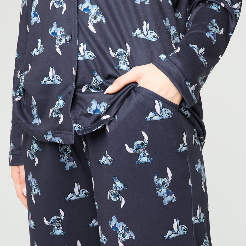 Disney Stitch Womens Pyjamas Set Nightwear  - Navy