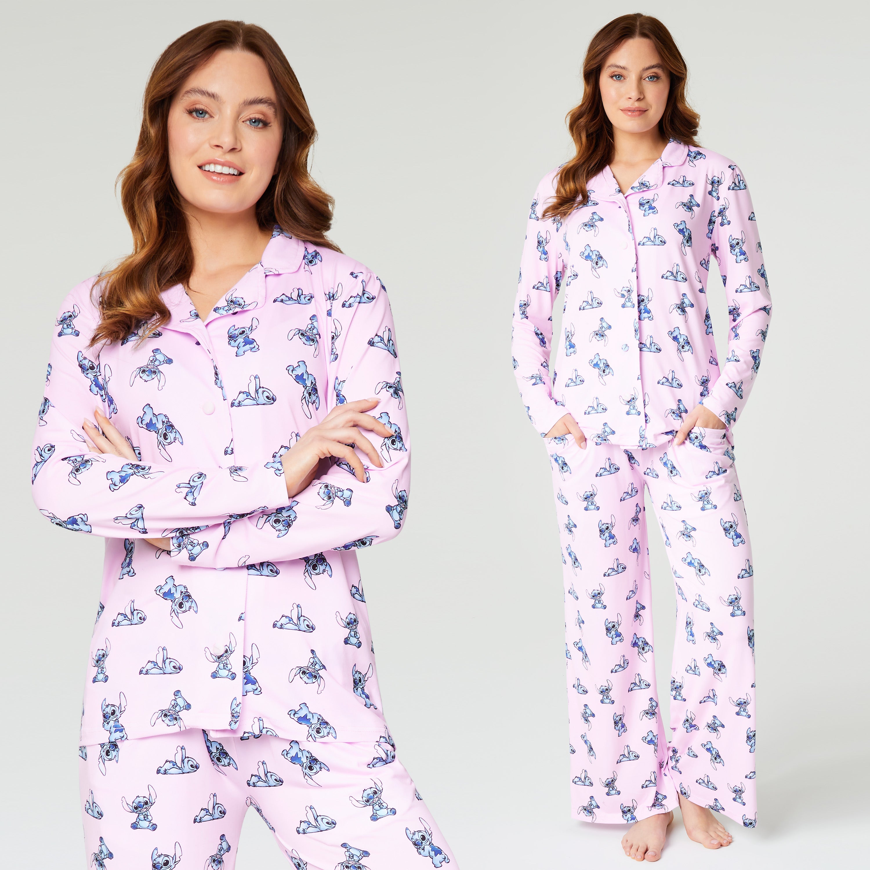 Disney Stitch Womens Pyjamas Set Nightwear  - Pink - Get Trend