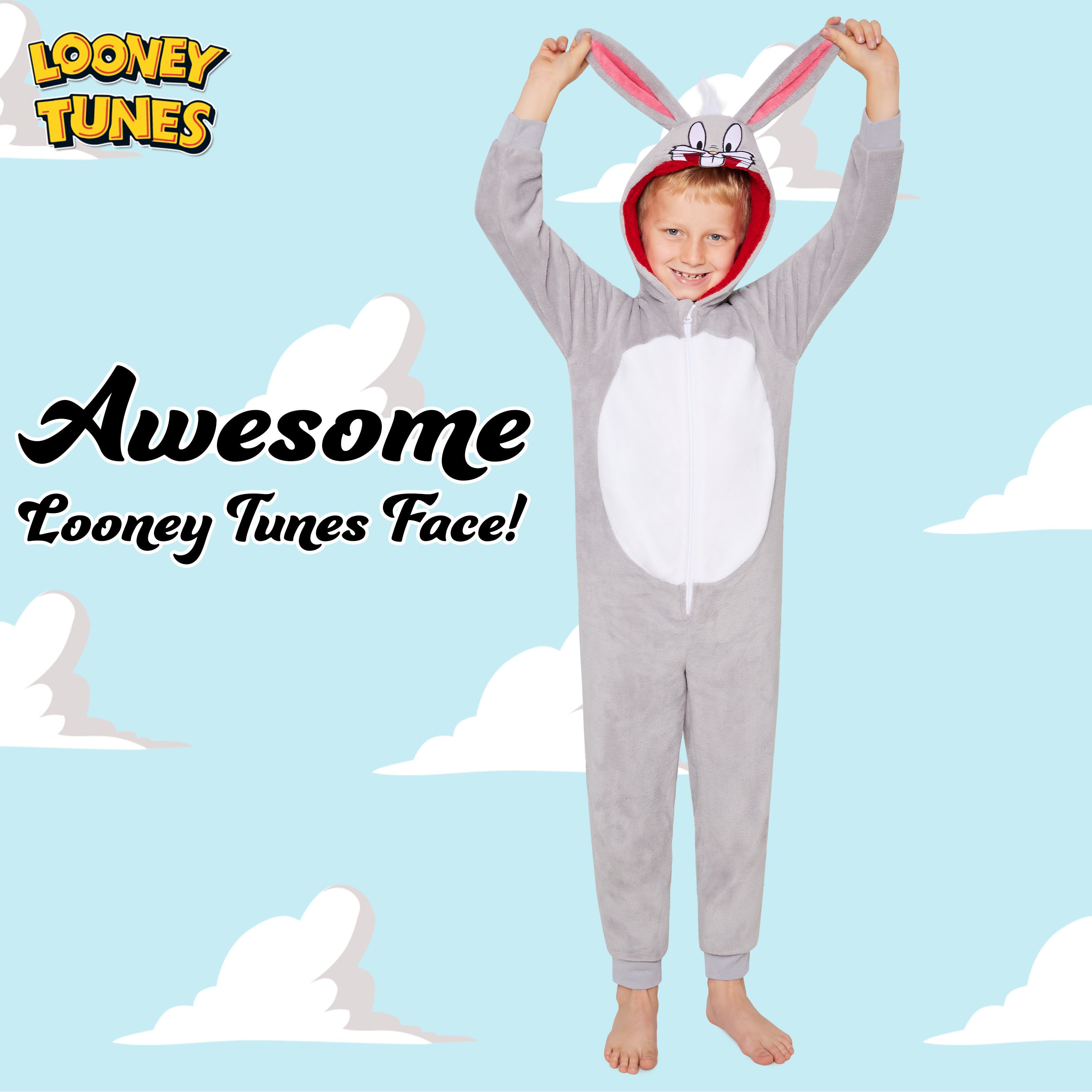 LOONEY TUNES Fleece Onesie for Kids - Bugs Bunny - Get Trend