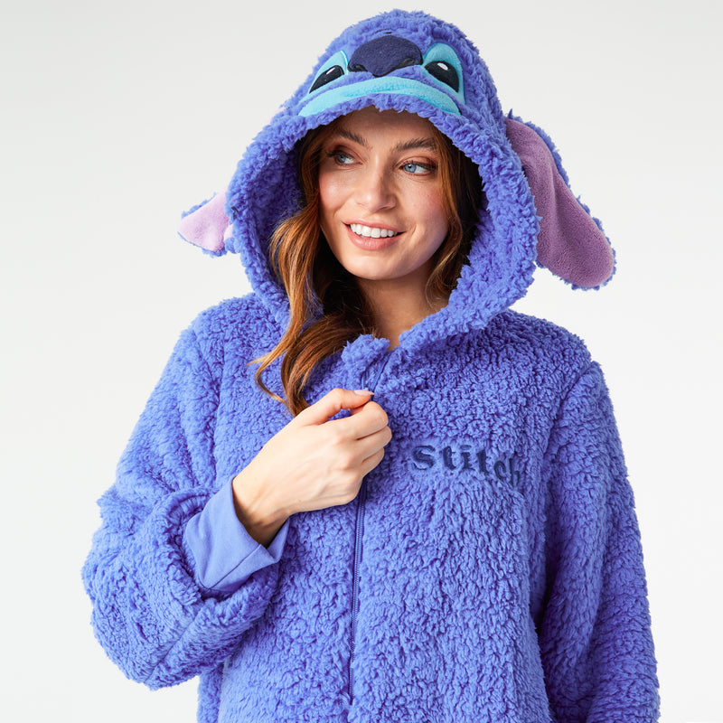 Disney Fleece Onesie for Adults - Blue Stitch