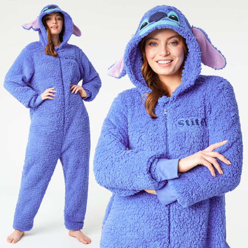 Disney Fleece Onesie for Adults - Blue Stitch - Get Trend