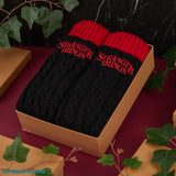 Stranger Things Fluffy Socks for Women and Teenagers - Black & Red - Get Trend