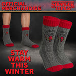 Stranger Things Fluffy Socks for Men - Grey and Red - Get Trend