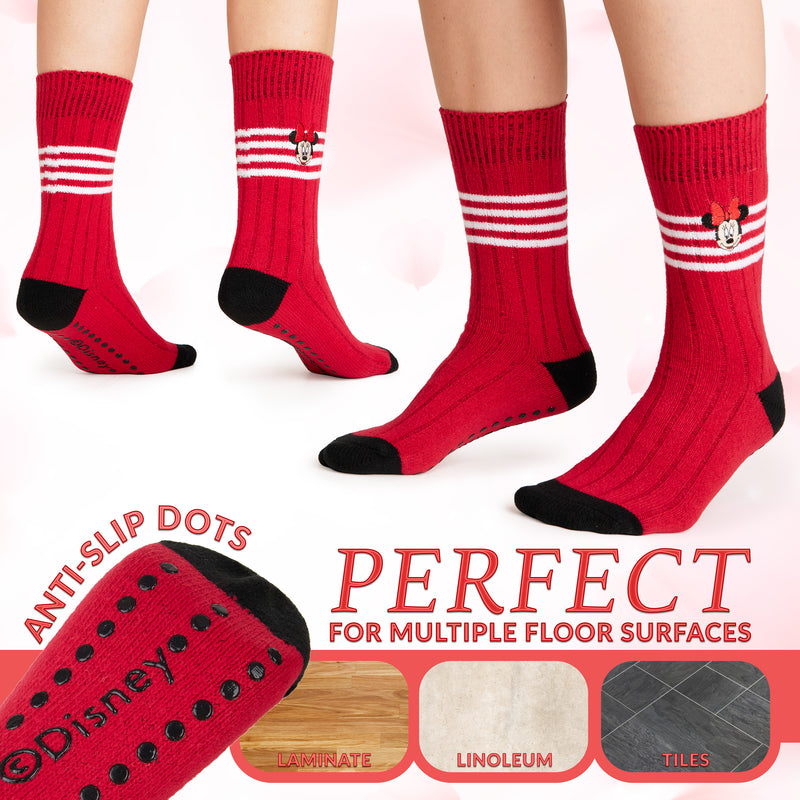 Disney Bed Socks for Women, Non Slip Socks - Minnie