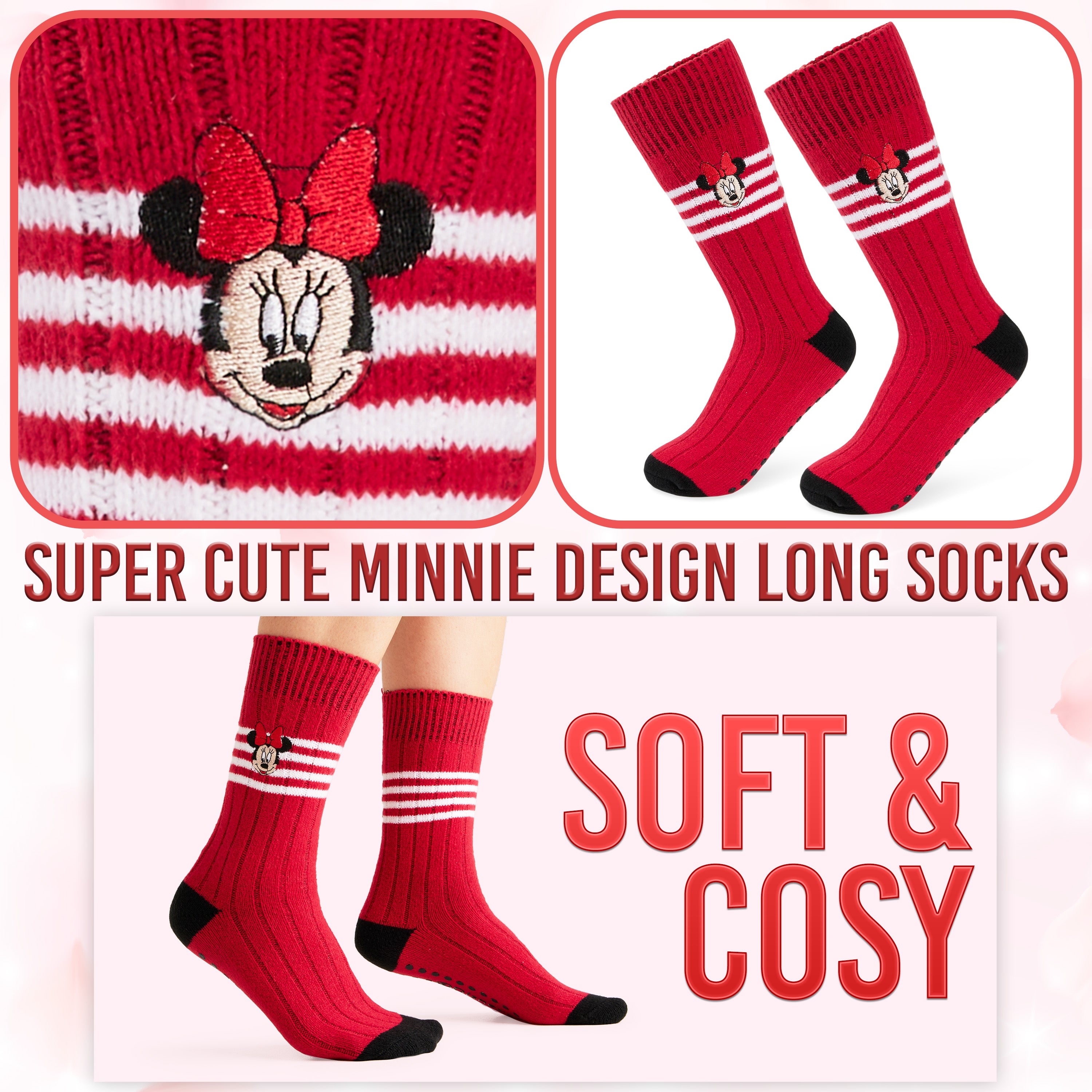 Disney Bed Socks for Women, Non Slip Socks - Minnie - Get Trend