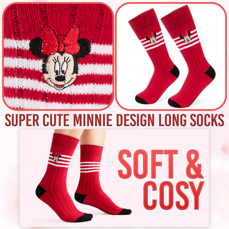 Disney Bed Socks for Women, Non Slip Socks - Minnie