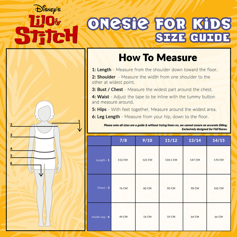 Disney Stitch Fleece Onesie for Kids & Teenagers