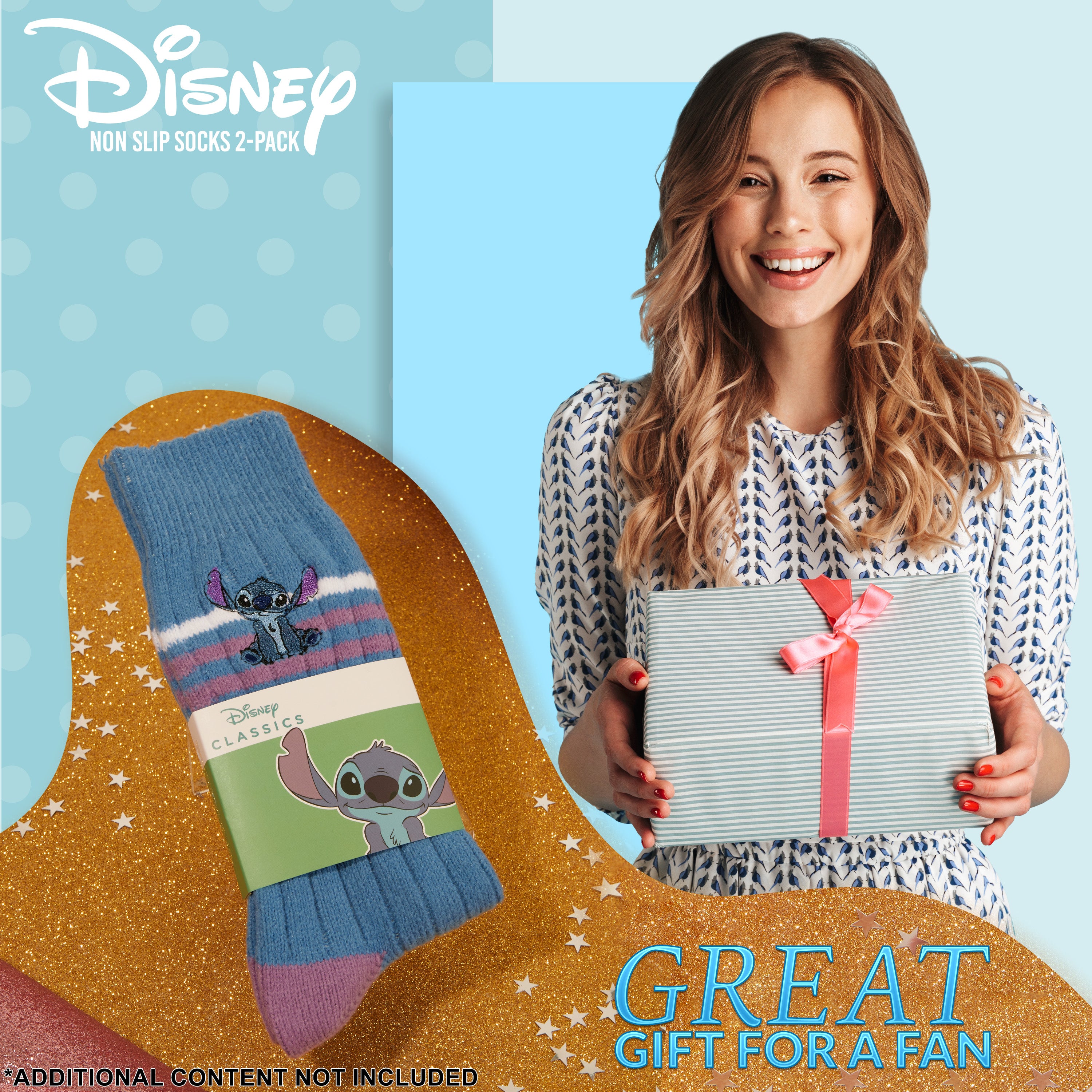 Disney Bed Socks for Women, Non Slip Socks - Stitch - Get Trend