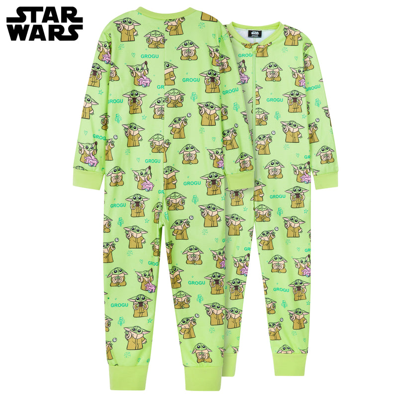Disney Fleece Kids Onesie, Onesie for Kids - Green Baby Yoda - Get Trend