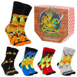 Teenage Mutant Ninja Turtles Mens Socks - Pack of 5 Crew Socks for Men Teenagers - Get Trend