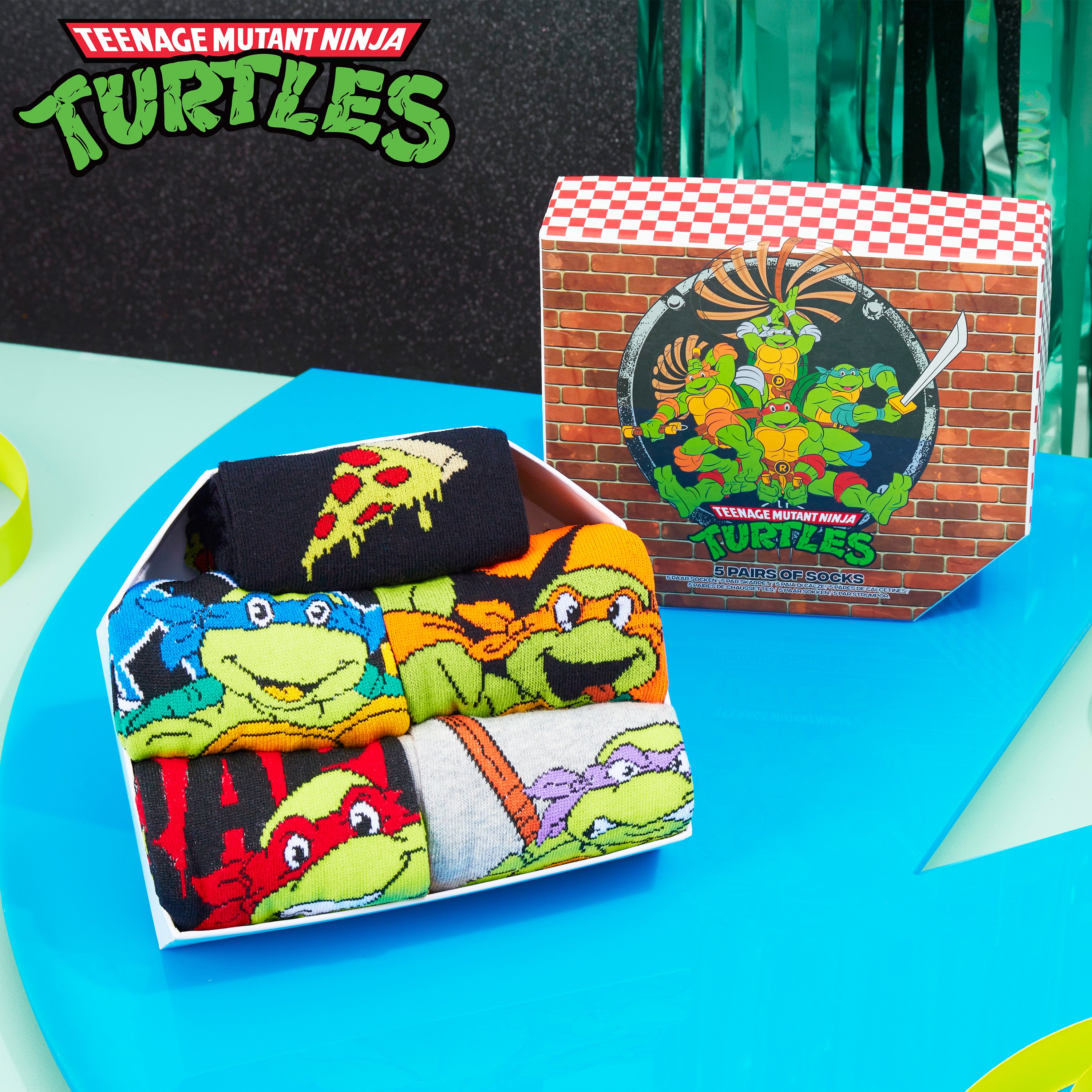 Teenage Mutant Ninja Turtles Mens Socks - Pack of 5 Crew Socks for Men Teenagers - Get Trend
