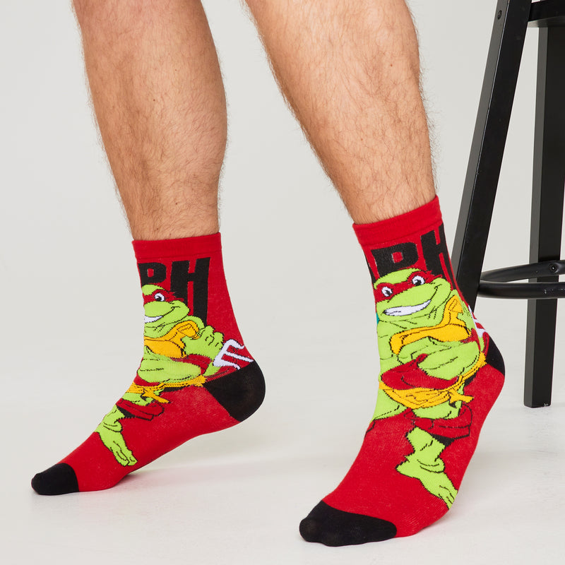 Teenage Mutant Ninja Turtles Mens Socks - Pack of 5 Crew Socks for Men