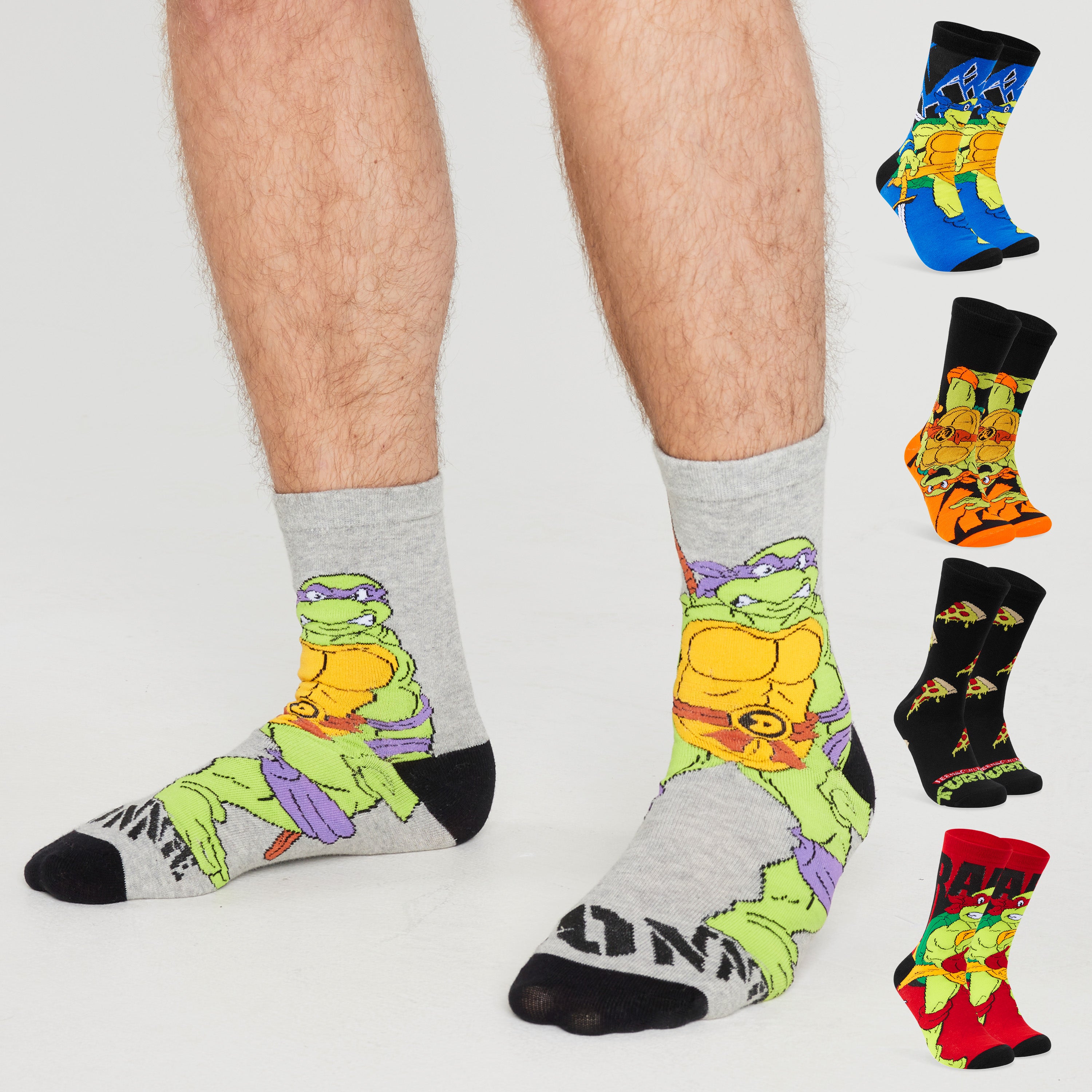 Teenage Mutant Ninja Turtles Mens Socks - Pack of 5 Crew Socks for Men - Get Trend