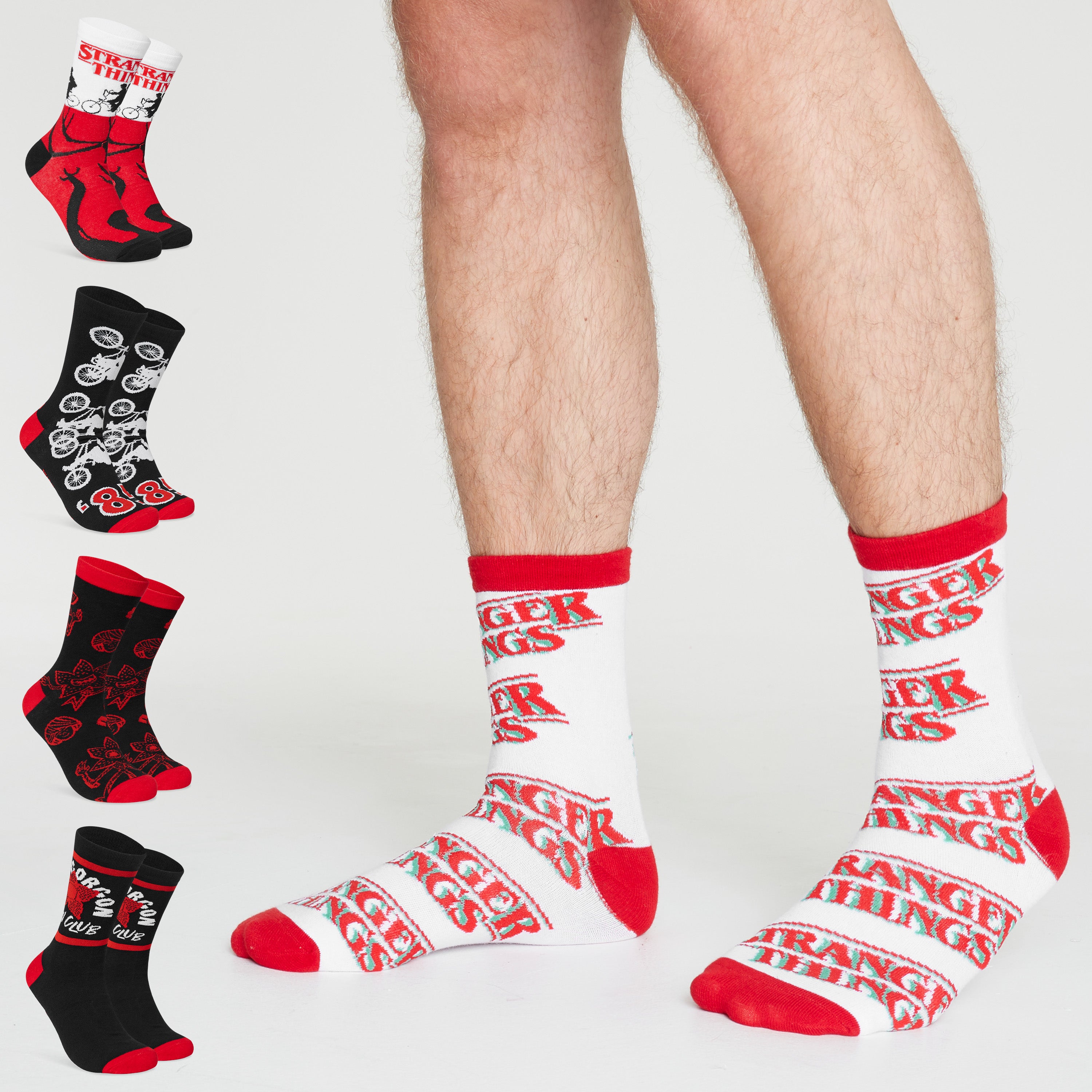 Stranger Things Mens Socks - Pack of 5 Crew Socks for Men - Get Trend