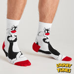 LOONEY TUNES Mens Socks - Pack of 5 Crew Socks for Men -White/Multi - Get Trend