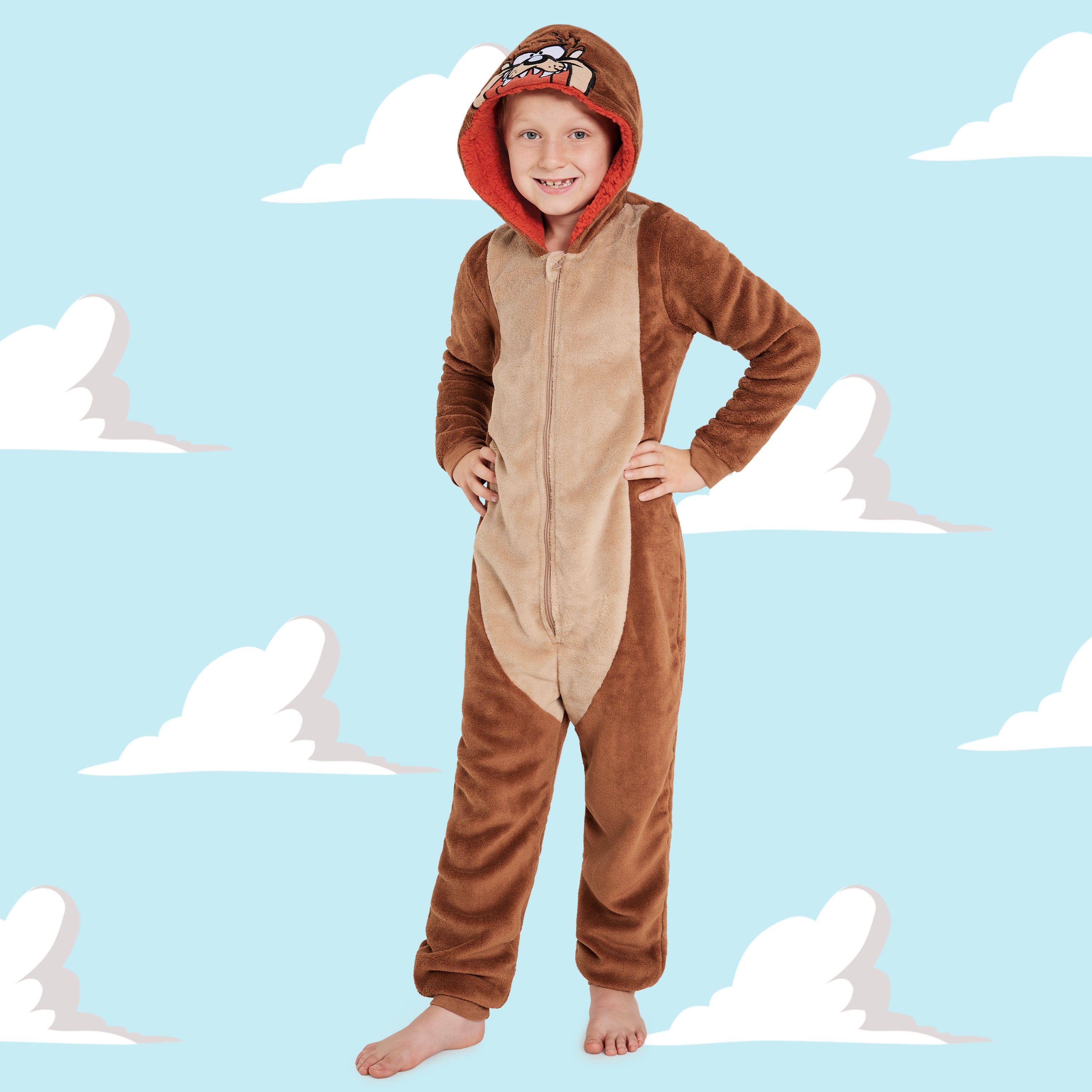 LOONEY TUNES Fleece Onesie for Kids - Taz - Get Trend