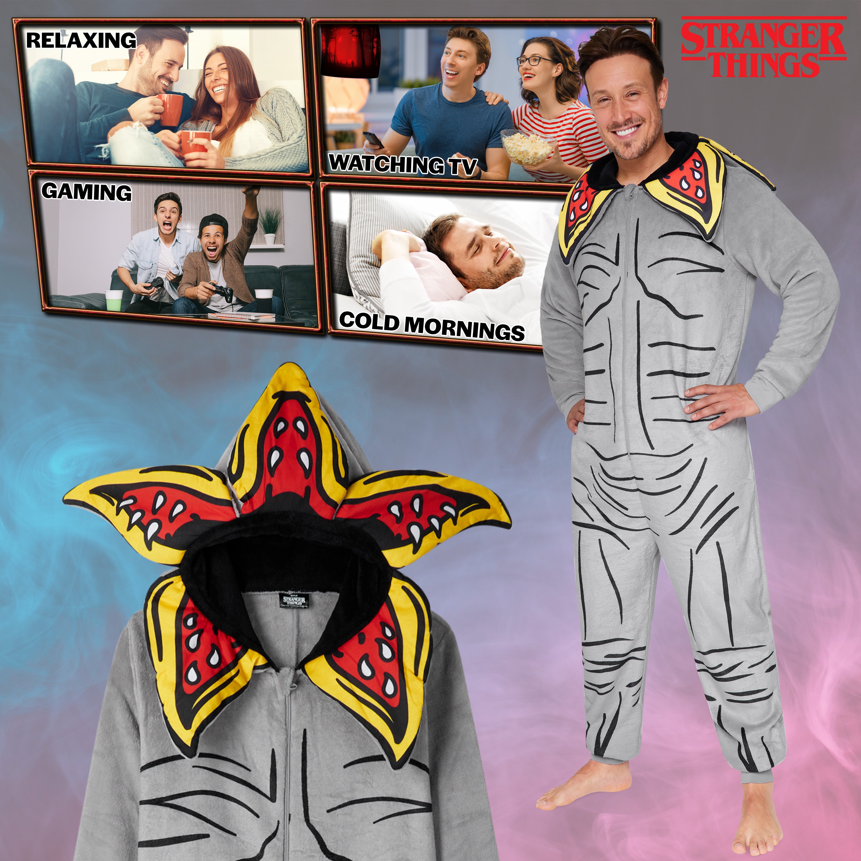 Stranger Things Fleece Onesie for Adults - Get Trend