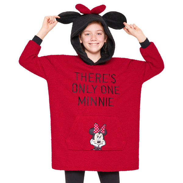 Disney Fleece Hoodie Blanket for Kids - Red Minnie