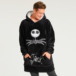 Disney Oversized Blanket Hoodie for Women - Black Jack Skellington - Get Trend