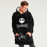 Disney Oversized Blanket Hoodie for Women - Black Jack Skellington - Get Trend