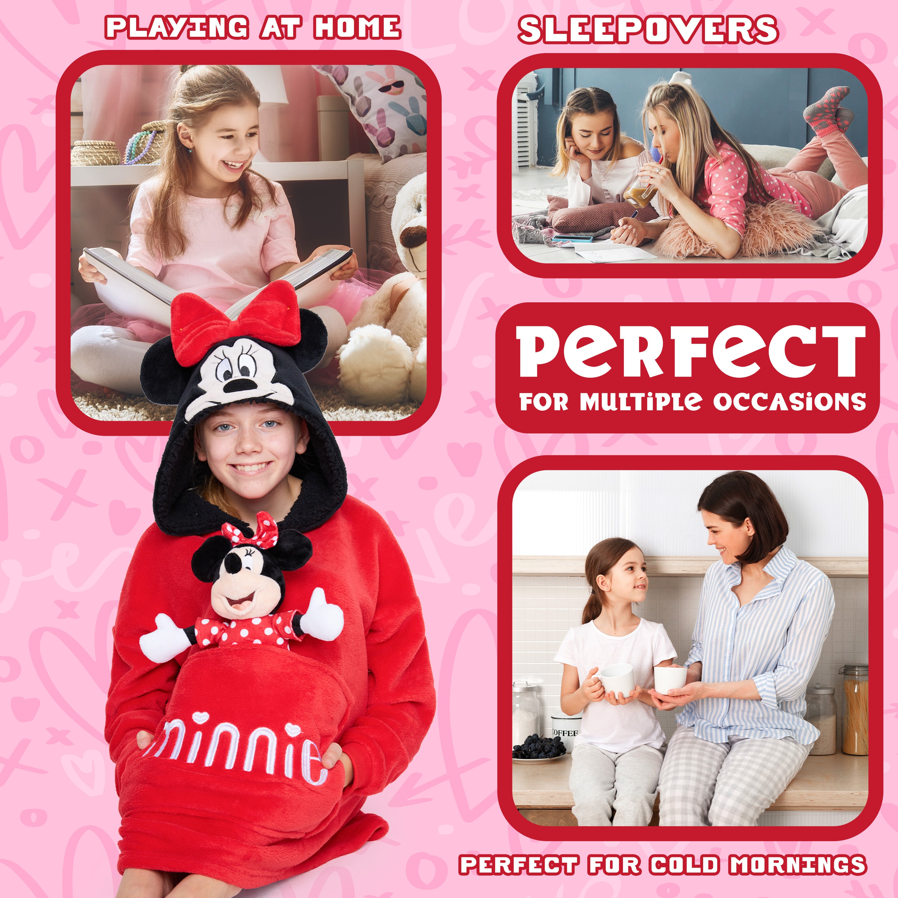 Disney Fleece Hoodie Blanket with Plush Toy for Kids - Minnie Mouse - Get Trend