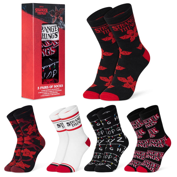 Stranger Things Ladies Socks - Pack of 5 Ankle Socks for Women - Get Trend