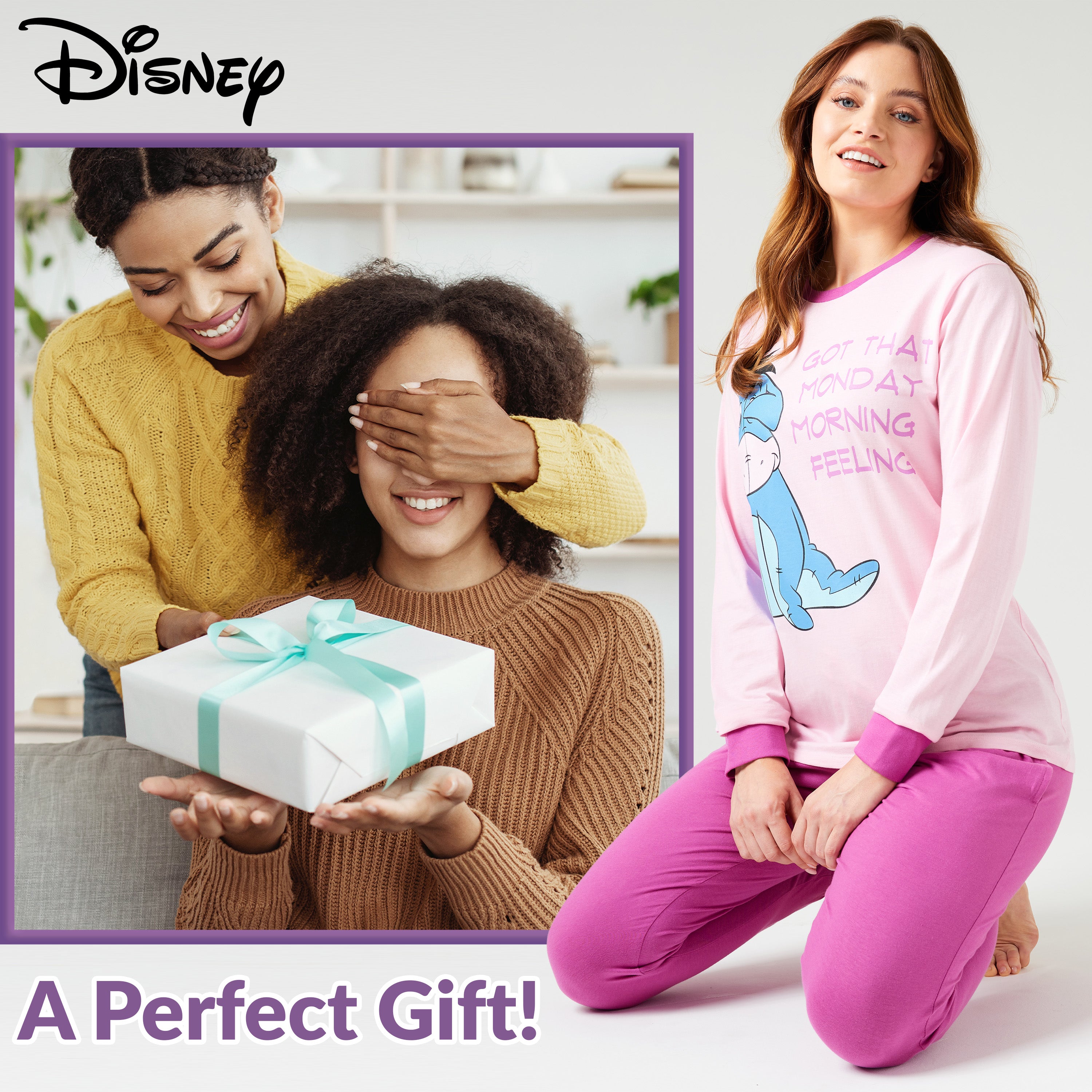 Disney Womens Pyjamas Set, Eeyore Nightwear for Women - Get Trend