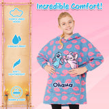 Disney Fleece Hoodie Blanket for Kids -  Blue Stitch & Angel - Get Trend