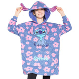 Disney Stitch Fleece Hoodie Blanket for Kids and Teenagers - One Size