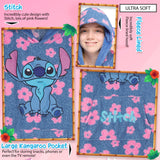 Disney Stitch Fleece Hoodie Blanket for Kids and Teenagers - One Size