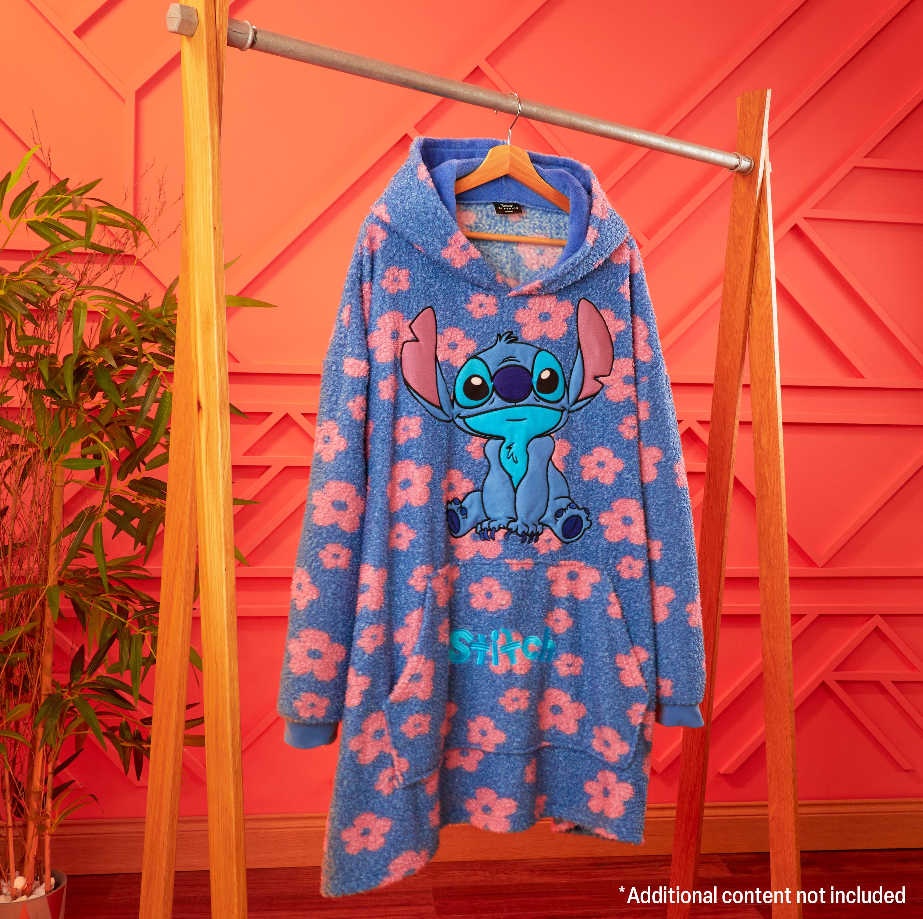 Disney Stitch Oversized Blanket Hoodie for Women - Floral Stitch - Get Trend