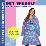 Disney Stitch Fleece Hoodie Women Teenagers Oversized Fleece Poncho Stitch Gifts