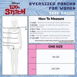 Disney Stitch Fleece Hoodie Women Teenagers Oversized Fleece Poncho Stitch Gifts