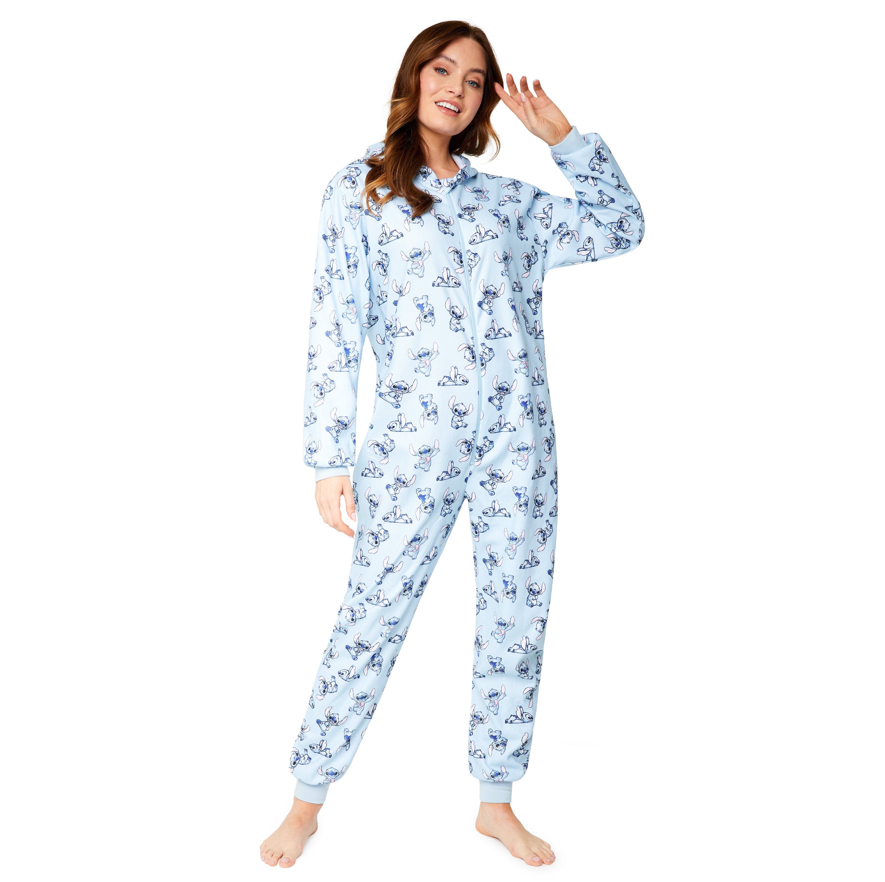 Disney Stitch Fleece Onesie for Women - Blue