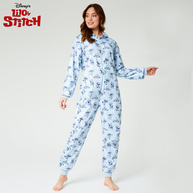 Disney Stitch Fleece Onesie for Women - Blue