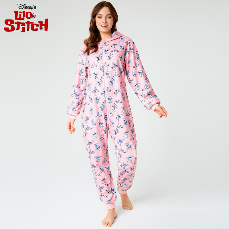 Disney Stitch Fleece Onesie for Women - PINK - Get Trend