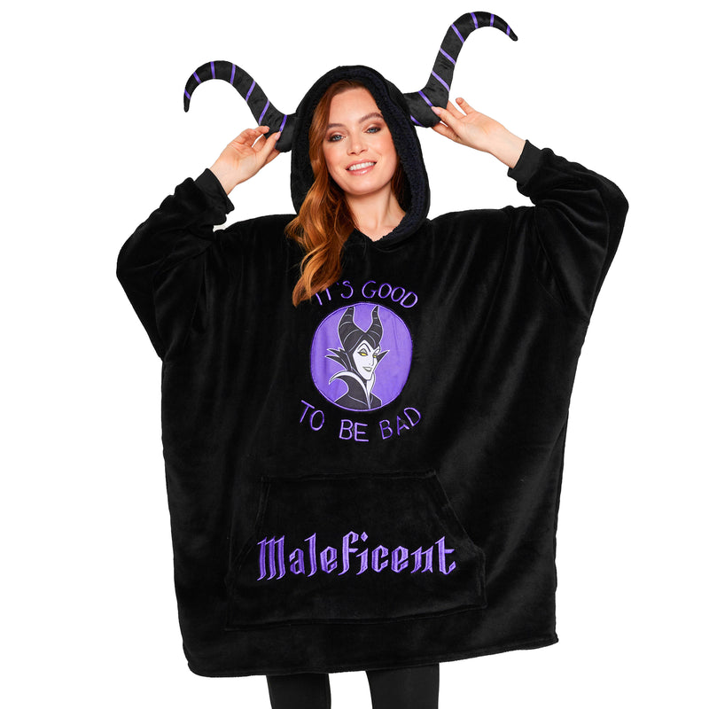 Disney Oversized Blanket Hoodie for Women - Black Maleficent