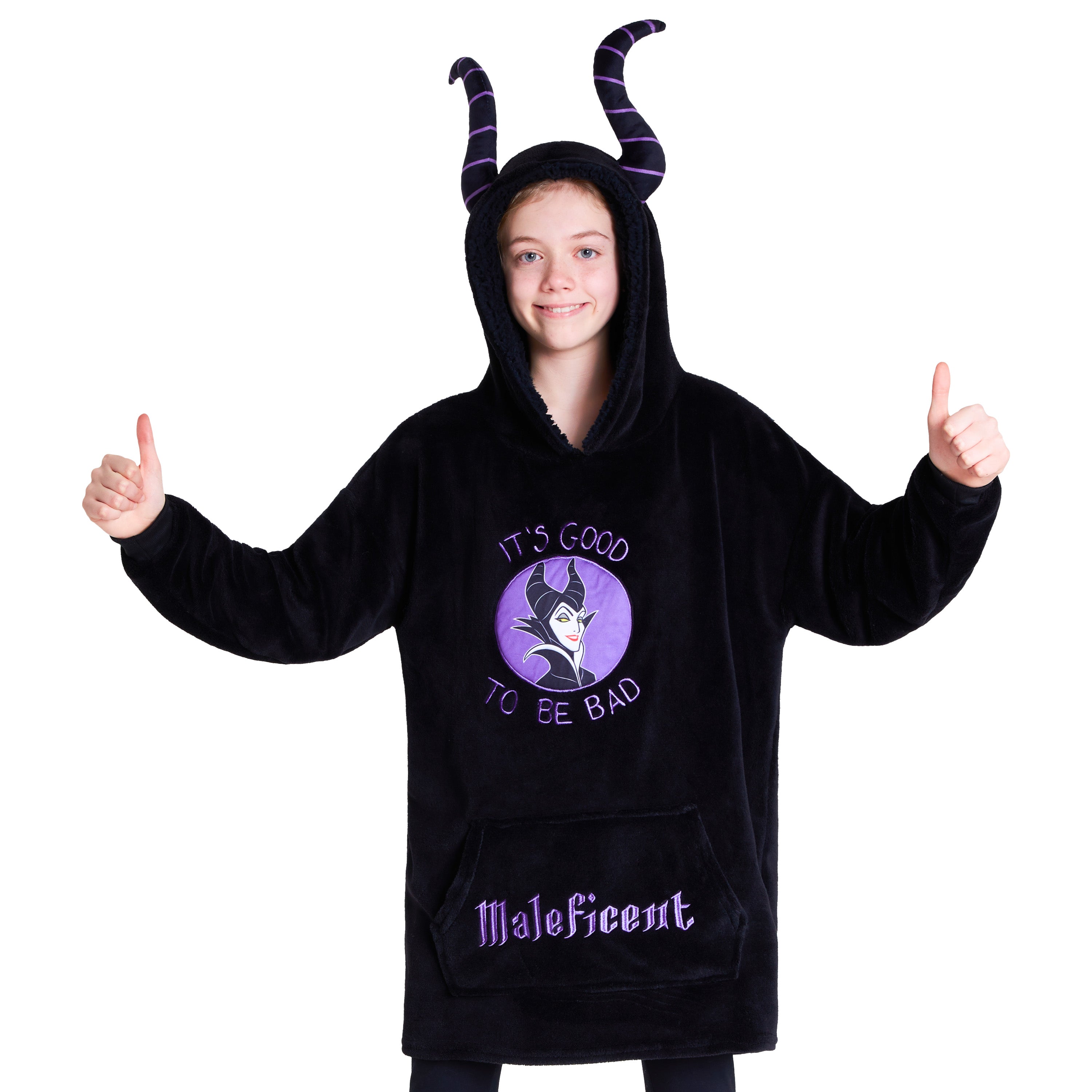 Disney Fleece Hoodie Blanket for Kids and Teenagers - Maleficent - Get Trend