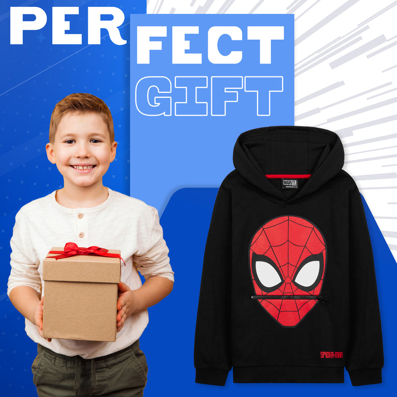 Marvel Boys Hoodie - Spiderman Hooded Sweatshirt for Boys