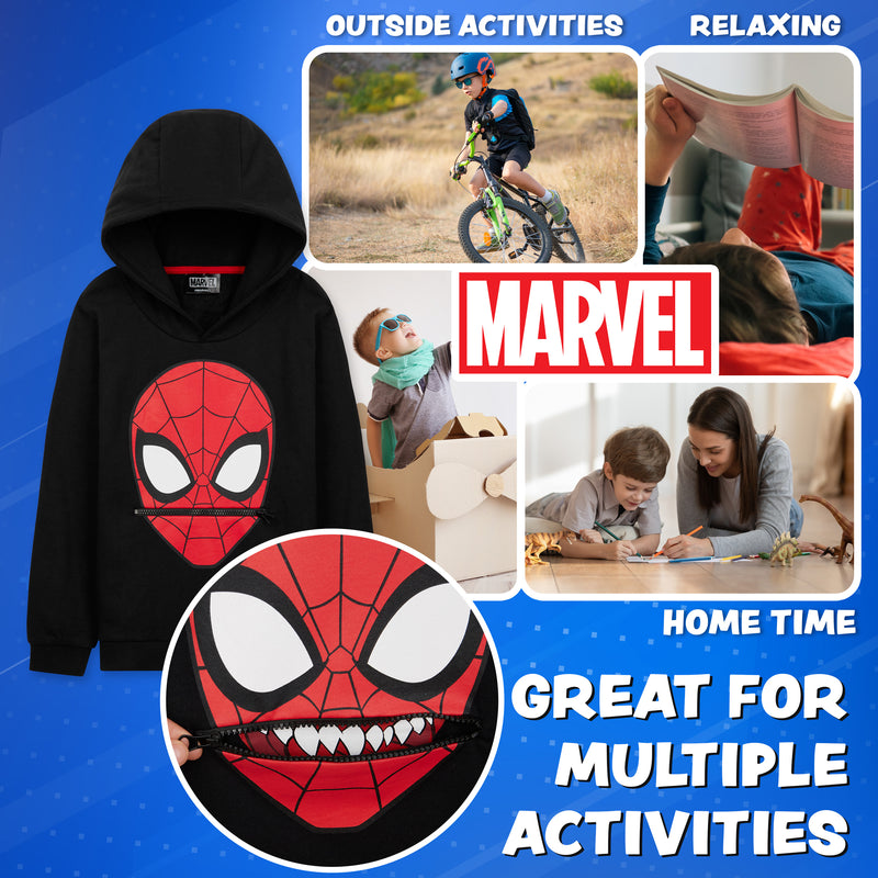Marvel Boys Hoodie - Spiderman Hooded Sweatshirt for Boys - Get Trend